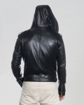 Black men's leather jacket in genuine leather 100% made in Italy.