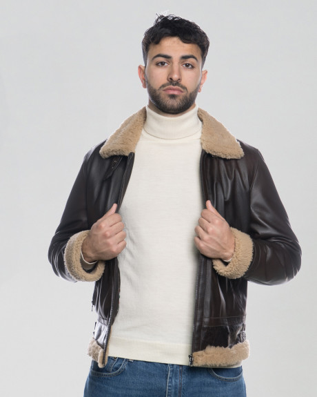 Men's leather and shearling jacket - Francesco | Leather Trend 2
