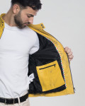 Biker in Pelle Tamponata da Uomo Giallo – Axel | Leather Trend
