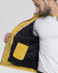 Biker in Pelle Tamponata da Uomo Giallo – Axel | Leather Trend
