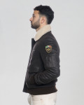 Vintage Nubuck and Shearling Bomber Jacket - Dante | Leather Trend