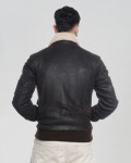 Vintage Nubuck and Shearling Bomber Jacket - Dante | Leather Trend