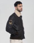 Vintage Nubuck and Shearling Bomber Jacket - Dante | Leather Trend