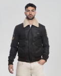 Vintage Nubuck and Shearling Bomber Jacket - Dante | Leather Trend