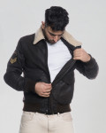 Vintage Nubuck and Shearling Bomber Jacket - Dante | Leather Trend