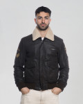 Vintage Nubuck and Shearling Bomber Jacket - Dante | Leather Trend