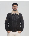 Vintage Nubuck and Shearling Bomber Jacket - Dante | Leather Trend