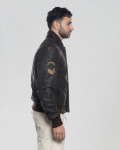 Bomber in Nabuk Antichizzato Testa di Moro - Dante | Leather Trend