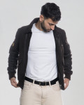 Bomber in Nabuk Antichizzato Testa di Moro - Dante | Leather Trend