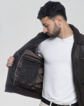 Bomber in Nabuk Antichizzato Testa di Moro - Dante | Leather Trend