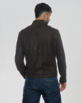 Men's Scretched Nubuck Leather Biker Jacket - Attila | Leather Trend