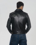 Men's Dollar Effect Black Three-Pocket Perfecto | Leather Trend