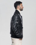 Bomber in Pelle da Uomo Nero - Dante | Leather Trend