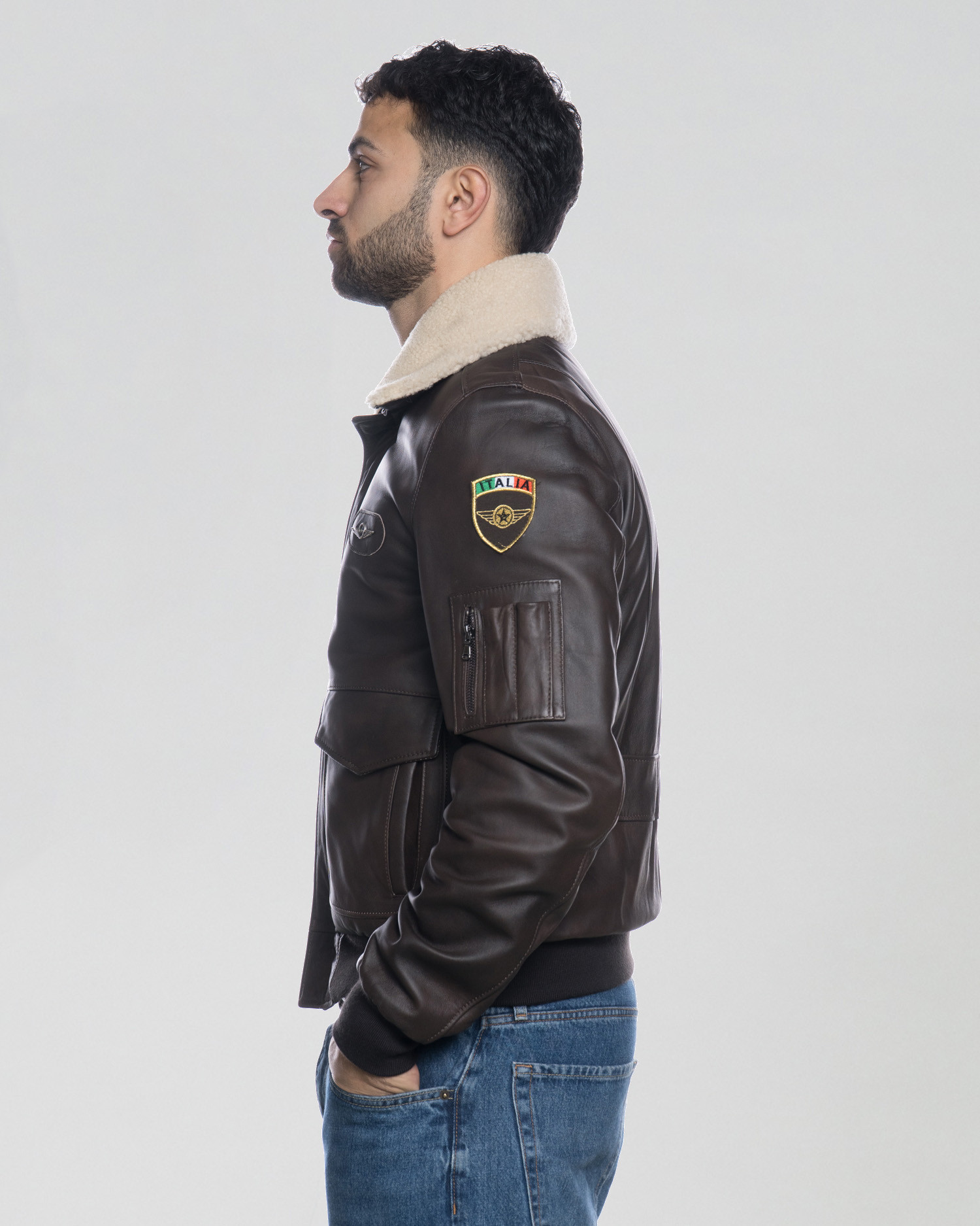 Giacca pilota aviatore in pelle da uomo Aviatrix da uomo (Jee2