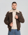 Bomber in nabuk e montone da uomo - Leo | Leather Trend