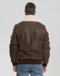 Bomber in nabuk e montone da uomo - Leo | Leather Trend
