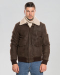 Bomber in nabuk e montone da uomo - Leo | Leather Trend
