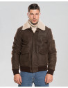 Men's Nubuck and Shearling Bomber Jacket - Leo | Leather Trend