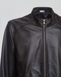 Men's Dark Brown Leather Jacket – U08 | Leather Trend