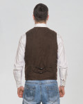 Men's Dark Brown Suede Leather Vest - Ron | Leather Trend