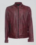 Men's Bordeaux Leather Jacket – U08 | Leather Trend