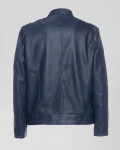 Biker in Pelle da Uomo Blu - Attila | Leather Trend