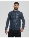 Biker uomo Blu in vera pelle 100% made in Italy