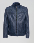 Biker in Pelle da Uomo Blu - Attila | Leather Trend