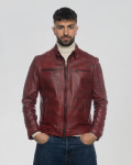 Giacca biker bordeaux uomo – Avatar | Leather Trend