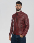 Giacca biker bordeaux uomo – Avatar | Leather Trend