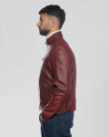 Biker Men's Bordeaux Leather Jacket – Avatar | Leather Trend