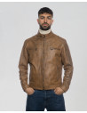 Biker Men's Light Brown Leather Jacket - Avatar | Leather Trend