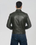 Giacca biker verde da uomo – Avatar | Leather Trend