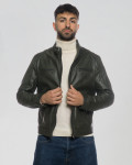 Biker Men's Green Leather Jacket - Avatar | Leather Trend