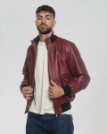 Bomber in Pelle Bordeaux Uomo - Marcello | Leather Trend