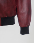 Men's Bordeaux Leather Bomber Jacket - Marcello | Leather Trend