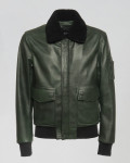 Giacca in pelle uomo mod. aviatore Verde in vera pelle 100% made in Italy