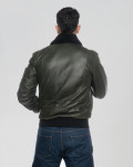 Giacca in pelle uomo mod. aviatore Verde in vera pelle 100% made in Italy