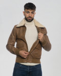 Men's Leather and Shearling Bomber Jacket - Leo | Leather Trend