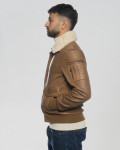Men's Leather and Shearling Bomber Jacket - Leo | Leather Trend