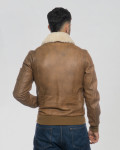 Men's Leather and Shearling Bomber Jacket - Leo | Leather Trend