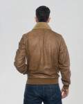 Bomber in Pelle e Montone Cuoio - Dante | Leather Trend