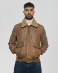 Bomber in Pelle e Montone Cuoio - Dante | Leather Trend