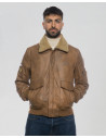 Light Brown Leather and Shearling Bomber Jacket | Leather Trend