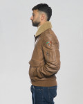 Light Brown Leather and Shearling Bomber Jacket | Leather Trend