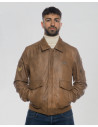 Bomber in Pelle da Uomo Cuoio - Dante | Leather Trend