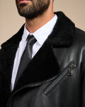 Men's leather and shearling perfecto - Alberto | Leather Trend