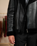 Men's leather and shearling perfecto - Alberto | Leather Trend