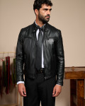 Biker Men's Black Leather Jacket - Avatar | Leather Trend