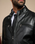 Biker Men's Black Leather Jacket - Avatar | Leather Trend